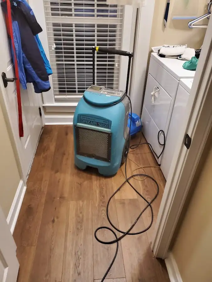 Commercial dehumidifier deployed for Flood Damage Cleanup in Carnegie