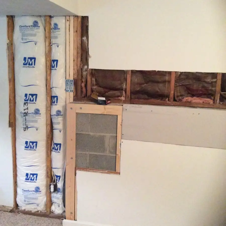 Wall insulation replacement during Basement Flood Cleanup in Carnegie